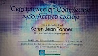 Reiki I & II Certificate, Karen Jean Tanner